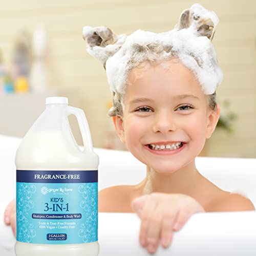 Ginger Lily Farms Kids 3-in-1 Shampoo & Body Wash, 128 oz