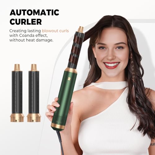 5-in-1 Hair Dryer Brush with Negative Ion & Auto Curler
