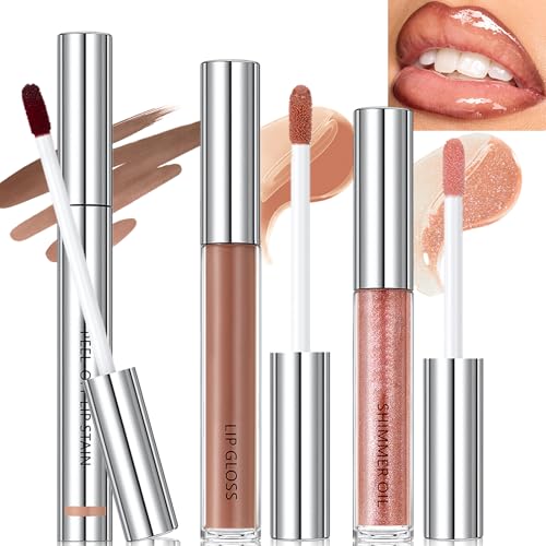 Lip Stain & Gloss Set - Waterproof Peel Off Lip Tint Kit