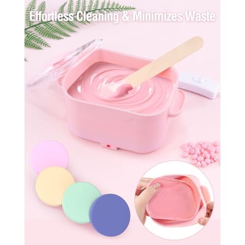 Silicone Wax Warmer for Hair Removal, Foldable Waxing Heater Machine for Melting Hard Soft Wax Beads, 18.6oz Electric Waxing Kit Silicone Wax Pot - Beginner Friendly, Fast Heating, Easy to Clean