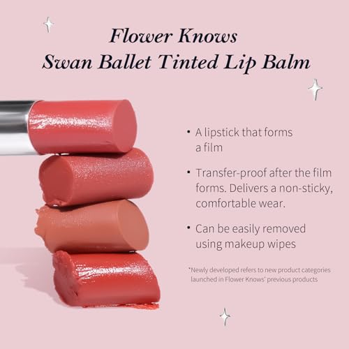 Flower Knows Swan Ballet Shine Solid Lip Gloss Stick-Moisturizing Tinted Lip Balm-Hydrating Lip Gloss in Balm-Long Lasting Lip Makeup for Girls&Women,Vegan & Cruelty-Free(B09 Midsummer Night)