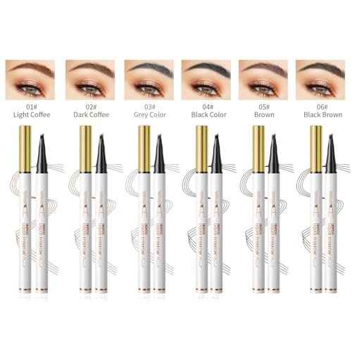 NyxaraJH 4 Claws Liquid Eyebrow Pencil Waterproof 3D Microblading Dark Coffee (2#)