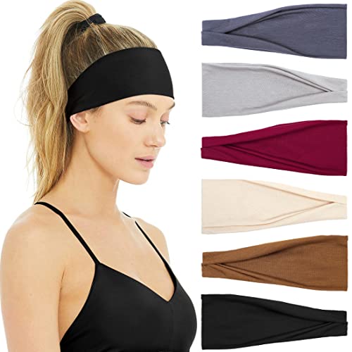 Huachi Non Slip Headbands for Fashion Workout Yoga Sports Exercise Sweatbands Summer Accessories Elastic Bands