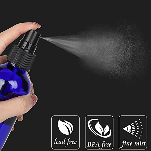CycleMore 25 Pack 4oz Blue Glass Spray Bottles with Fine Mist Sprayers - Reusable Travel Essential