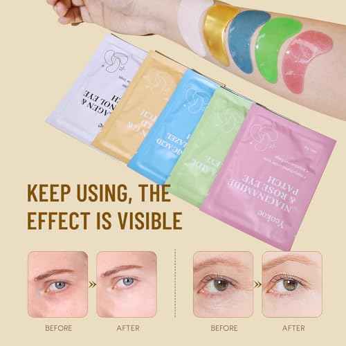 Under Eye Patches for Dark Circles,Eye Mask for Puffy Eyes With Collagen,Retinol,Vitmin C,Hyaluronic Acid and Niacinamide Face Masks Skincare Spa Gifts for Woman 20Pairs