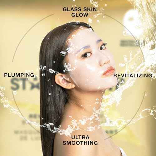 STARSKIN VIP Gold Mask Face, Coconut Bio-Cellulose Revitalizing Face Mask for all Skin Types, Korean Skin Care, Instant Hydration and Plump, Moisturizing and Nourishing, K-Beauty (Pack of 4)