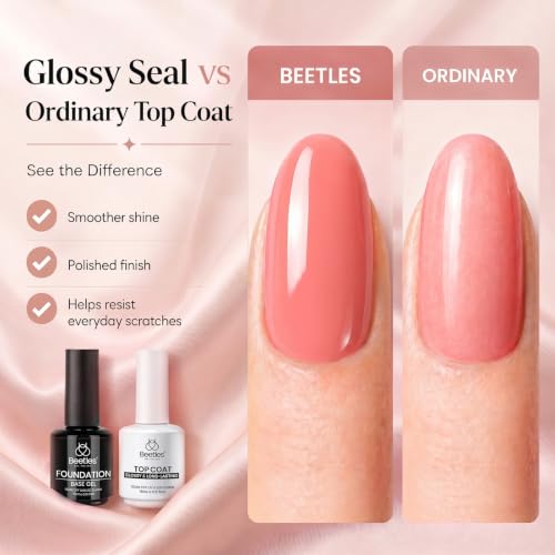 Beetles Gel Base & Top Coat Set - No-Wipe Glossy Finish
