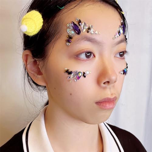 Topz Purple Face Gems Stickers - Festival Halloween Jewels