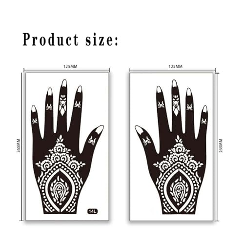 48 Sheets Henna stencils for hands,henna stencils,Henna Stencil Kit, Large Indian Temporary Tattoo Stickers