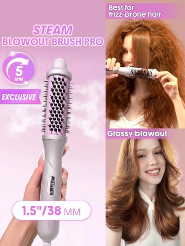 SHEGLAM Steam Thermal Brush 1.5" Round - 3 Heat Settings