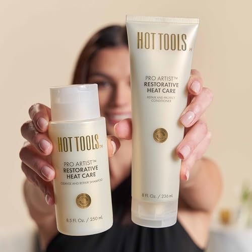 HOT TOOLS¢â Pro Artist Heat Protection Shampoo and Conditioner Set | Cleanse, Repair and Strengthen Heat-Styled Hair