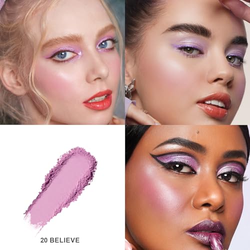 Oulac Purple Blush for Cheeks Blush Makeup| Highly Pigmented Cream| Natural Matte Finish| Shape & Highlight Face| Cruelty-Free with Rose Oil| N20 Believe 4.8g