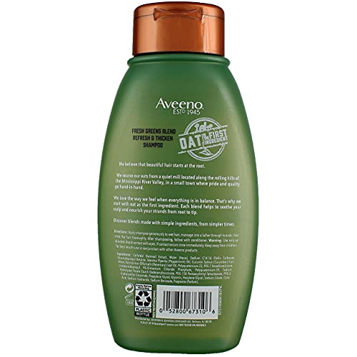 Aveeno Shampoo Fresh Greens Blend 12 Ounce (Thicken) (354ml) (2 Pack)