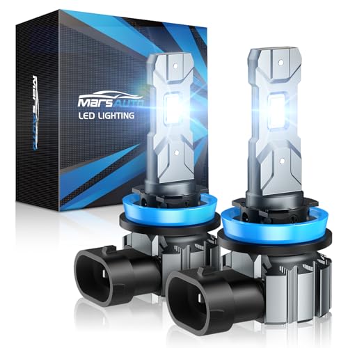 Marsauto M1S H11/H8/H9 Bulbs 2024 Real 1:1 Design, 24000LM Brighter H11 Fog Light Bulbs, 6000K Cool White Light Bulb Non-polarity, 3Min Plug and Play, IP68, Pack of 2