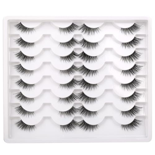 Half False Eyelashes Cat Eye 16 Pairs Clear Band Lashes