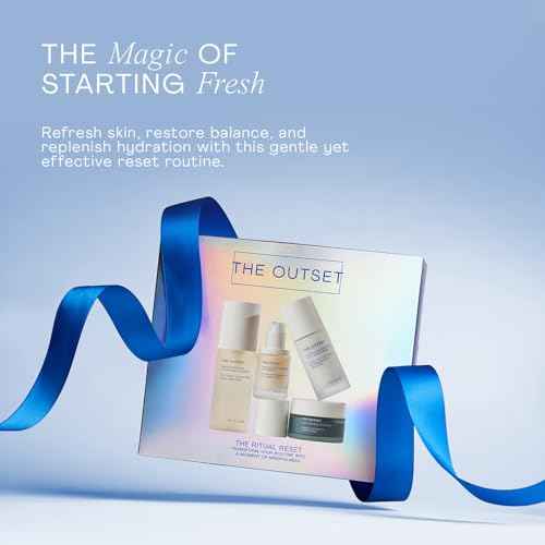 The Outset The Ritual Reset Skincare Kit ? Cleanser, Serum, Moisturizer & Barrier Balm ? Hydrating, Gentle & Fragrance-Free Routine ? Vegan, Gluten-Free, Sensitive Skin Safe