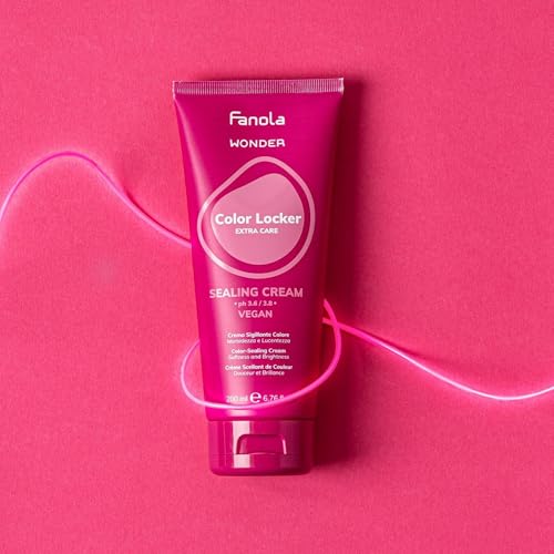 Fanola Wonder Color Locker Sealing Cream for Hair Color Protection - Lock in Hair Shine & Vibrance and Perfect Your Service - Nourishing Protectant for Salon & Home Use (6.76 oz)