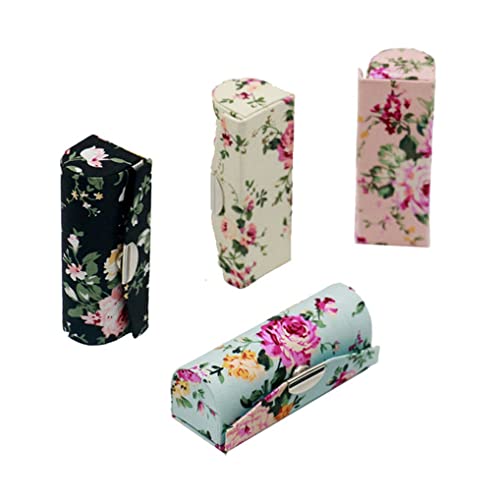 4 Pcs Lipstick Case with Mirror for Purse Travel Lipstick Organizer