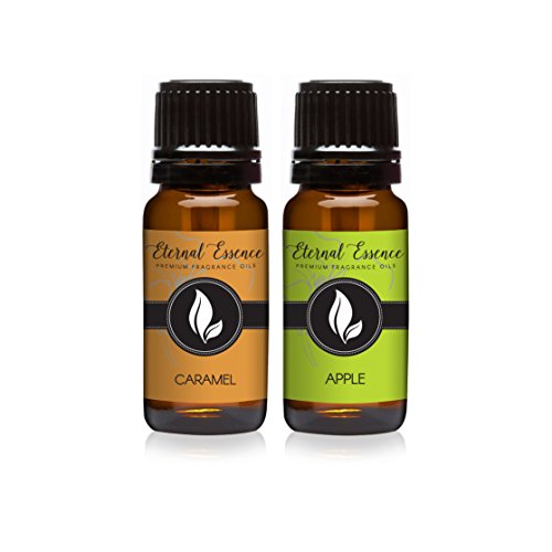 Eternal Essence Oils 2 Pack 10ml Premium Fragrance Oil - Caramel & Apple - for Candle, Soap Making, Aromatherapy, Diffusers, Home Care, & Humidifiers