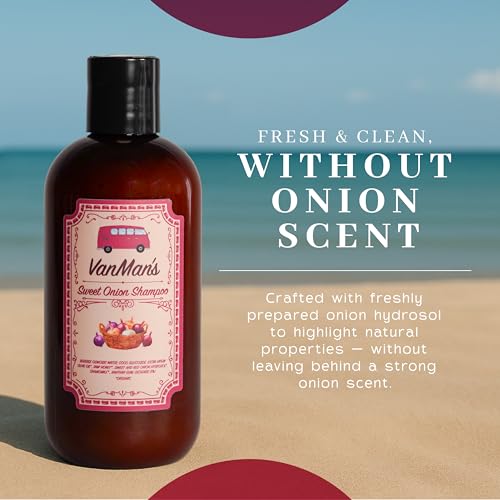 VanMan Sweet Onion Nourishing Shampoo 8oz Plastic Bottle – Organic Olive Oil & Honey, No Onion Scent