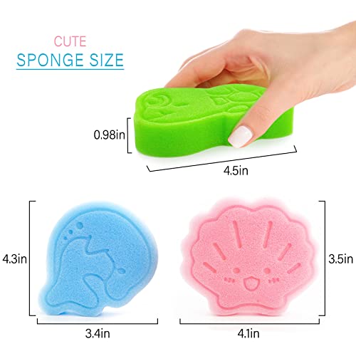 Baby Bath Sponge 3pcs Soft Foam Shapes Infants Toddlers
