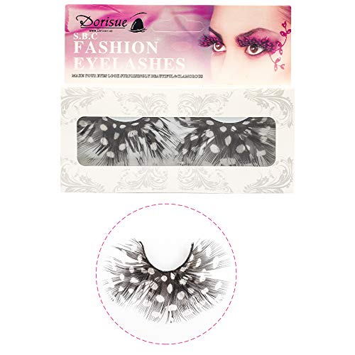 Dorisue Party Feather Eyelashes Fright Night Sexy leopard print Tiger Fake Eyelashes Party Cosplay Costume Feather False Eye Lashes dramatic design