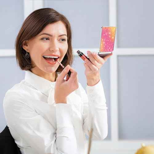 Pocket Mirror, Small Travel Mirror with Magnification, Portable Double-Sided Magnifying Cosmetic Mirror for Daily (2 Shiny)