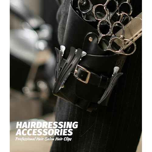 12pcs Hair Clips for Styling, Professional Duck Billed Hair Clips, with Non-slip No-Trace Silicone Band Compartments, Hair Sectioning Clips for Hairdresser Home for Unisex (black)