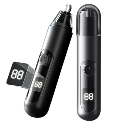Professional Nose Hair Trimmer, LED Display, USB Rechargeable, Waterproof Double-Edge Blade for Men, Women, IPX7 Rated, 2025 Model (Round Bottom)