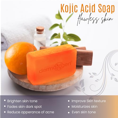 Kojic Acid Soap Bar for Dark Spots, Hyperpigmentation and Uneven Tone with Vitamin C, Arbutin, & Glutathione | Face & Body Wash for Radiant, Glowing Skin for Women and Men | 2 Pack(140g x 2)