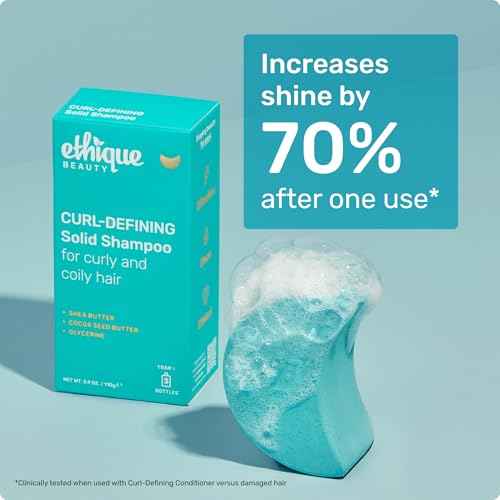 Ethique Beauty Curl-Defining Shampoo & Conditioner Bar Set for Thick, Curly Hair with Shea Butter - Plastic-Free, Vegan, Cruelty-Free - 2 Pack