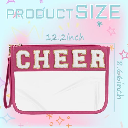 Cheer Chenille Makeup Bag with Patches | Waterproof Cosmetic Organizer
