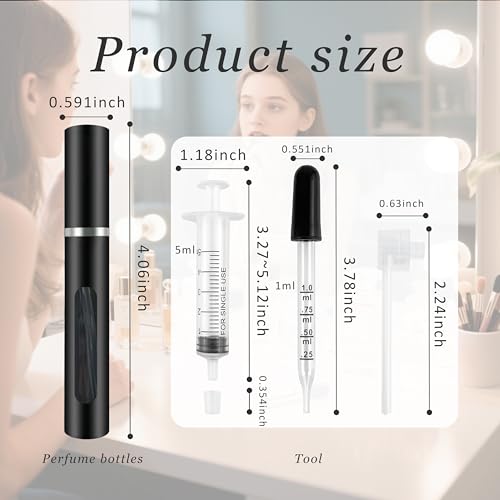 2-Pack 5ml Refillable Perfume Atomizer Bottles Travel Spray