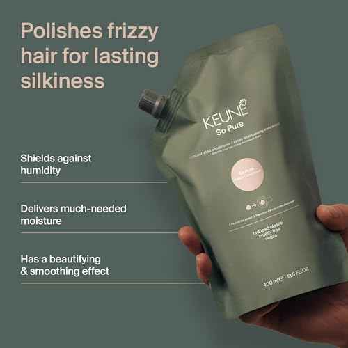 KEUNE So Pure Polish Conditioner Refill, Anti-Frizz and Smoothing Formula, 13.5 Fl Oz