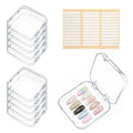Press On Nail Storage Box Set – 10 Clear Cases + 36 Tape