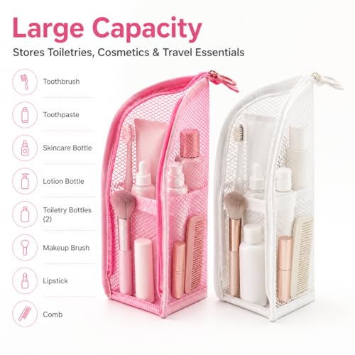 Portable Travel Toiletry Bag - Waterproof Upright Organizer