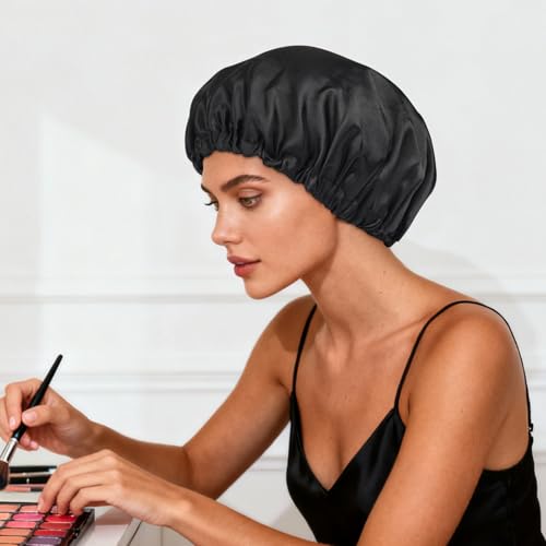 Double Layer Satin Bonnet for Women - Hair Care Sleep Cap