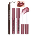 3Pcs Hydrating Lip Gloss with Brown Lip Liner Combo Set,Plumping Lip Liner Moisturizing Nude Tinted Lips Glow Oil,Lightweight Non Sticky Liquid Lipstick Women Lipstain Makeup Long Lasting Lipgloss-12