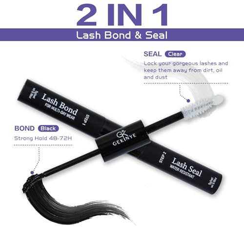 Gekinye 2-in-1 Lash Bond and Seal - Waterproof Eyelash Glue 10ml