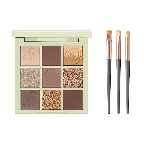 9 Color Eyeshadow Palette with Brushes - Matte & Shimmer
