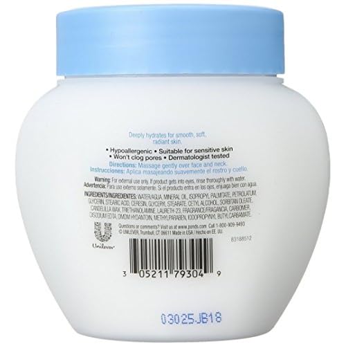 Pond's Dry Skin Cream Facial Moisturizer, Rich Hydration for Dry Skin, 10.1 oz (Pack of 4)