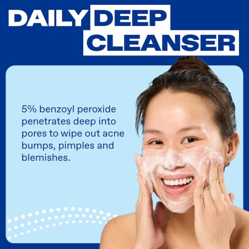Differin Acne Face Wash with 5% Benzoyl Peroxide - 4oz Daily Cleanser (Pack of 1)
