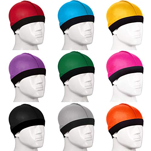 SATINIOR Men's Silky Wave Caps - 9-Pack Elastic Band Wave Hats for Men