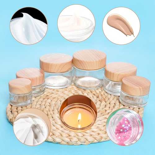 6-Pack 5ml Glass Travel Lotion Jars with Lids