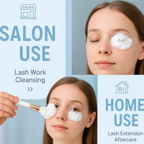 All in beauty Whipped Lash & Brow Shampoo Unscented ? Neutral pH | Gentle 135ml Foam Cleanser for Eyelash Extensions & Eyebrows | Professional Salon & Home Use | Safe Deep-Clean Long-Lasting