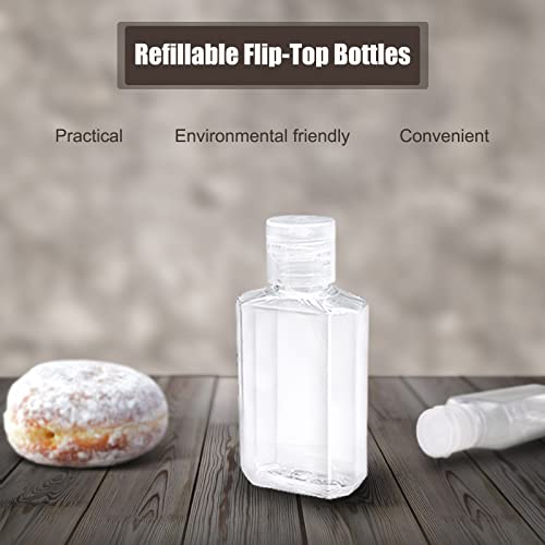40 Pack 2 Oz Flip Cap Travel Bottles, Refillable Plastic Containers