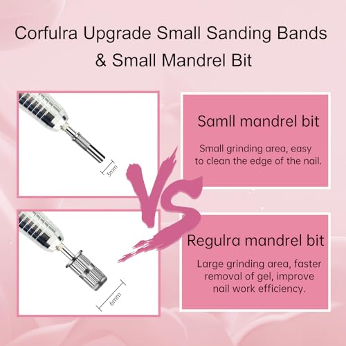 240 Grit Small Sanding Bands for Nail Drill - 100 Pcs with Mandrel