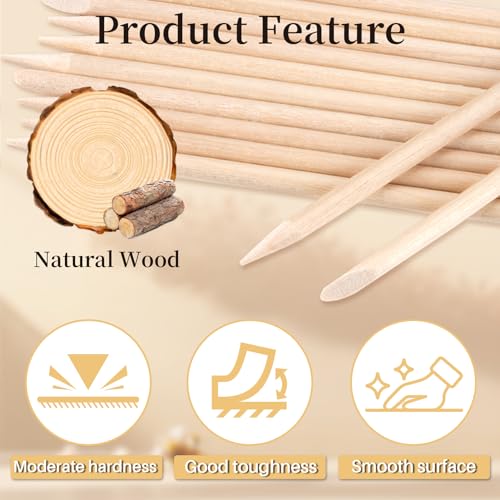 100PCS Double Sided Nail Cuticle Pushers - Wooden Orange Sticks for Nails, Manicure & Nail Art
