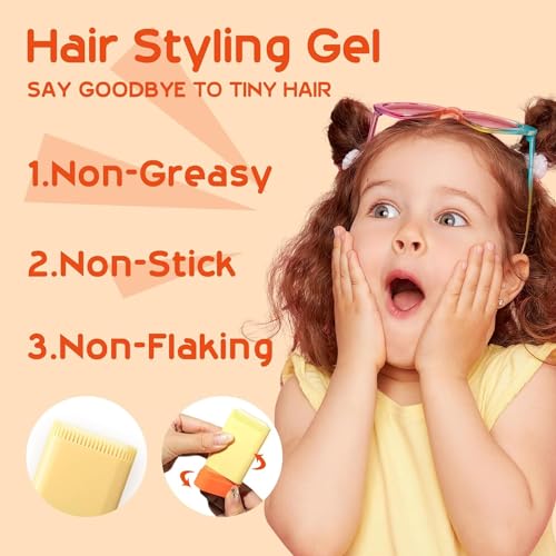Kids Hair Styling Gel Stick with Built-in Comb 0.71oz