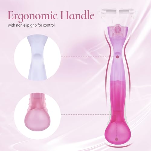 VANEST Replacement Razor Handle for Gillette Venus - Hot Pink, Non-Slip Grip, Ergonomic, Compatible with Most Razor Heads